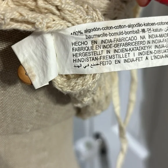 Zara Top Size Small Womens Cream Boho Crochet Cropped Festival Coastal Cotton - Picture 6 of 7